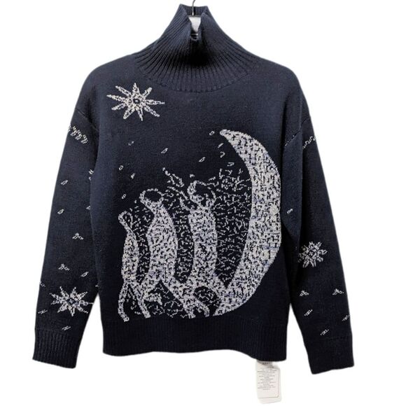 NWT COCOON LOVELY Singing to the Moon Virgin Wool Turtleneck Sweater 4 - Picture 1 of 5